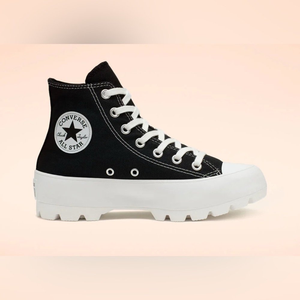 Converse Women's Black and White Platform Sneakers